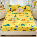 Puhast puuvillast multifilmimustriga voodilina madratsikaitsega lastele 120x200cm fitted sheet + 1 pillowcase