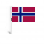 Drapeau Voiture - Svalbard et Jan Mayen - 14 x 21 cm - 20 t&uuml;kki - pol&uuml;ester - v&auml;limine
