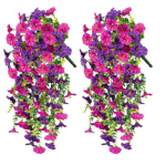 2 tk Kunstlikud rippuvad petuunia lilled UV-kindlad kunstlilled korduvkasutatavad simuleeritud petuuniad &otilde;ues pidulike pulmapeo kaunistuste jaoks