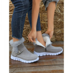 Karvased Soojad Chelsea Lumesaapad Talvised Naiste Vabaajajalatsid Uued L&uuml;hikese Pl&uuml;&uuml;siga Suede Pahkluusaapad Madalad Gladiaator Spordi Daamide Saapad mujer 43 hall v&auml;rv