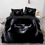 Must M&uuml;ts Kolju Voodipesukomplekt Kuninganna Suurus Halloweeni Tekikoti Komplektid Moodne Stiil Magamistoa Voodipesukomplekt Tekikate Padjap&uuml;&uuml;rid 228x228cm 3pcs