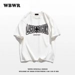 Suvemood Heavyweight Retro Meeste Inglise Kirjad 100% Puuvillane Prinditud &Uuml;markaelus Kvaliteetne Casual Fitness Street T-s&auml;rk M valge