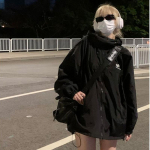 S&uuml;gisene veekindel kapuutsiga jope naiste puhast v&auml;rvi t&otilde;mblukk Techwear tuulejakk Korea mood Y2k riided Trench-mantel L
