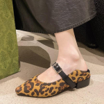 Mood Kevad Disainer Leopardimustriga Naiste Mary Jane Kingad Mood Madalad Paksud Kontsad Elegantsed Peokingad Naiste Kingad Zapatos De Mujer 35 pruun