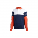 Adidas Originals Trefoil Kontrasttriibuline Vabaaja Polo Pikkade Varrukatega Huppar Unisex Topid Valge Oranž Kuninglik Sinine DV3146 S