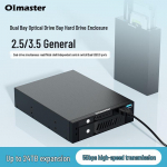 Oimaster kahe pesaga HDD/SSD korpus USB-liidesega 2,5/3,5-tollistele ketastele must