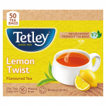 Tetley Sidrunikeeruga Must Tee 50 Teekotti 100g V&auml;rskendav Assami Tee Tsitruseline Sidrunimaitse