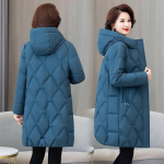 Snow Wear naiste talvejope, soe paks vabaaja avara kapuutsiga talvejope, pikk parkmantel XXL sinine
