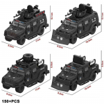 Muutuv 4 Vormi S&otilde;jav&auml;e Rahutuste Kontrolli Hambuline Soomustatud Komandoauto Maastikuauto Ehitusplokkide Mudelikomplektid Tellised Laste Komplektid