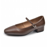 Mary Jane &uuml;ksikud kingad Paksu kontsaga kingad Elegantsed klassikalised retro kandilise varbaga mugavad pehmed madala l&otilde;ikega madala kontsaga naiste kingad 35