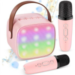 Juhtmevaba mikrokaraoke - JORMFTTE - Mudel JORMFTTE - 2 mikrofoni - Roosa - T&uuml;drukutele 4-12 aastat roosa