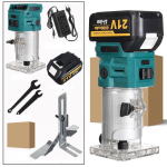 1280W 21V Puidut&ouml;&ouml;tlemise Graveerimis-Pilude L&otilde;ikamise Freesmasin Puidu Ruuter Juhtmeta Elektriline Trimmer 1*Battery