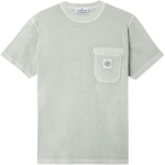 Stone Island &uuml;hev&auml;rviline &uuml;mmarguse kaelusega taskuga kitsa l&otilde;ikega t-s&auml;rk meestele roheline hall K1S152100219S0057-V0166 M white