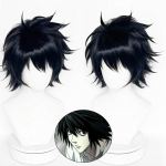 Death Note L Lawliet Al Rolette cos Parukas Must &Uuml;leskeeratud Anime L&uuml;hikesed Juuksed Koomiks T&otilde;sielusaade s&uuml;nteetiline Parukas