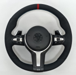 Uus rool BMW E87 E83 E90 E91 E92 E84 E84 E70 E71 seeriale. Uuendatud rool pooleldi Alcantara seemisnahaga. E pig ears Suede ( No airbag) must