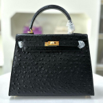 Kott Naiste 2026 Korea Versioon L&otilde;una-Aafrika Jaanalinnu Muster Kott Naiste Nahast K&auml;ekott Kerge Luksus &Uuml;he &Otilde;la Crossbody K&auml;ekott 19x6x13cm must