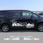 Auto k&uuml;ljeukse kleebised Mitsubishi Delica D5 L400 h&auml;&auml;lestustarvikutele Matkaauto graafika vin&uuml;&uuml;l Carbon Fiber