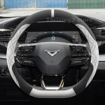 Suede Warm Car Steering Wheel Cover For Kaiyi X7 Kunlun 2025 2024 Winter Comfortable Warm interior Auto Accessories D Type-White