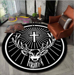 &Uuml;mmarguse pinnaga vaip Flanell Jagermeister Hirve logo Magamistoa Libisemisvastane elutuba K&ouml;&ouml;gi vaip p&otilde;randale 150CM