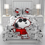 Snoopy 3D tekikott meestele naistele/lastele KID Tr&uuml;kitud Disney multifilm Voodipesu komplekt Tekk Voodi Pehme 135x200cm 3pcs
