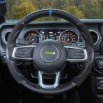 For Jeep Wrangler JL 2018- Gladiator JT  Hand-stitched carbon fibre suede Sports style car steering wheel cover 2
