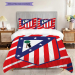 Atletico Madridi Muster Voodipesu Tekikott Komplekt Tekikott Padjap&uuml;&uuml;r Kodu Kaunistus S&uuml;nnip&auml;evakingitus (1 * tekikott + 2 * padjap&uuml;&uuml;ri, ilma s&uuml;damikuta) 135x200cm