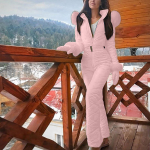 Naiste Mood Vabaaja Paks Lumelauajope V&auml;lispordi T&otilde;mblukuga Suusakost&uuml;&uuml;m M roosa