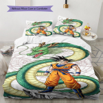 DRAGON BALL Muster Voodipesu, Tekikomplekt Tekikate Padjap&uuml;&uuml;r Kodu S&uuml;nnip&auml;evakingitus (1 * tekikott + 2 * padjap&uuml;&uuml;ri, ilma s&uuml;damikuta) 135x200cm gray