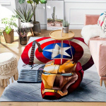 1 tk Marvel Avengers Superkangelaste piirkonnamatt, libisemiskindel p&otilde;himatt, koomiksitegelaste disain, pehme samet, ruumidekoratsioon, pestav 100cm by 120cm black