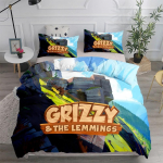 Animatsioon Grizzy ja Lemmingud Voodipesukomplekt Magamistuba Pehme Kaasaegne Voodikatted Mugav Tekikott Tekikate Ja Padjap&uuml;&uuml;r EU Single(135*200cm)3pcs