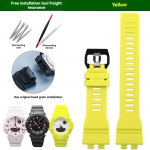 G-SHOCK Casio GBA-800 GBD-800 GMA-B800 seeria veekindlad vaik-silikoonist k&auml;ev&otilde;ru tarvikud k&auml;ekella kett must kollane GBA-800 GBD-800mm kollane