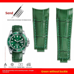Originaalstiilis kaardus otsaga kellarihm 20mm Rolex Water Ghosti jaoks Ehtne nahast kellarihm GMT Submariner Daytona meeste k&auml;ev&otilde;ru 20mm width