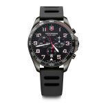 VICTORINOX FIELDFORCE SPORT CHRONO Roostevabast terasest korpus Must Must kumm Kingituseseade 241889 K&auml;ekell, (316L), T&auml;htketas, Rihm, must
