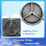 Auto esiv&otilde;re embleem T&auml;he m&auml;rk 3D Peegel OE stiil Tasane pind Mercedes Benz W245 W204 X204 B180 B200 B250 C280 C300 C350 jaoks