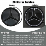 Mercedes Benz GLC X253 GLE W167 GLS X167 V W447 jaoks L&auml;ikiv Must ja H&otilde;bedane LED Peegli stiilis Esiv&otilde;re T&auml;he Embleem Logo