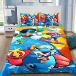 Anime M&auml;ngud B-Brawl Leon Voodipesu Komplekt M&auml;ngud Tekikott Padjap&uuml;&uuml;r T&auml;iskasvanud Poiss T&uuml;druk Magamistoa Kaunistus Kingitused Lastele (135x200cm)