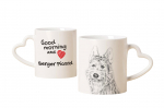 Picardy Sheepdog, Berger Picard, Picardy Shepherd - cup with a dog, adorable cup with a heart-shaped handle, universal gift from the Art-Dog brand valge