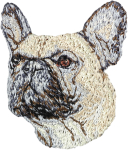 French Bulldog, Frenchie - dog-shaped patch, embroidered patch, unique decoration for Art-Dog backpack kirjud v&auml;rv