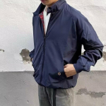 Meeste Khaki Harrington G9 Retro Vabaaja Jakk - Kevad/S&uuml;gis, Seisukrae, Tuulekindel Mootorratta &Uuml;ler&otilde;ivas M