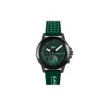 Lacoste Endurance Series K&auml;ekell Kvartsmehhanism Silikoonrihm Roheline sihver Moodne Lahe Kronograaf Meeste kellad 2011218 2011218