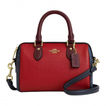 Coach Rowan Crossbody 17 V&auml;rviplokk Disain Kuldne Riistvara Krokodillimustriga Nahast Minikott Naiste k&auml;ekotid Punane CBM68-IMY3L Basic Set (Bag+Dust Bag)
