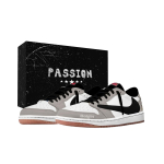Travis Scott x Jordan Air Jordan 1 Hall M&otilde;&otilde;ga Varju, Karbiga Madalad Vintage Korvpallijalatsid Unisex Hall Valge DZ4137-700(Team1868- ) 35.5