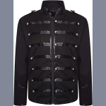 Steampunk Meeste Gooti R&otilde;ivad S&otilde;jav&auml;ejakid Keskaegne Vanaaegne Jakk P&uuml;stkrae Rokk Frakk Meeste Retro Punk Mantel XL black