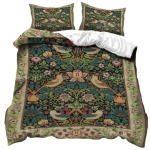 William Morris Kuldne Liilia Tekikott Komplekt 2 Padjapuuriga, Pehme Mikrokiud Voodipesu Kuningas/Kuninganna Suurus, Jakobiini Lilleline Tekikott 70x133cm 2pcs