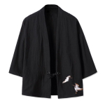 Tikandid Kimono Harajuku Jaapani stiilis pluss suuruses meeste samuraide kost&uuml;&uuml;m riided kardigan naiste jakk XXXXXL must