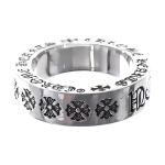 Chrome Hearts Kirjadega Graveeritud Pidev Muster 925 H&otilde;bedast S&otilde;rmus Unisex s&otilde;rmused CH0000257 Basic Packaging-Dust Bag,5.5