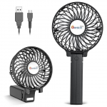VersionTech k&auml;eshoitav ventilaator - USB-laetav, 3 kiirust, 6 labaga, 180 kraadi kokkupandav, kaasaskantav reisimiseks, kodu ja kontori jaoks, sisaldab konksu