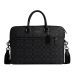 Coach Ethan 38 Klassikaline logo T&otilde;mblukuga Sulgemine S&uuml;nteetiline nahk K&auml;eshoitav &Otilde;lakott Crossbody Portfell Suur Meeste kotid Must CR270-QBLWO Basic Set (Bag+Dust Bag)