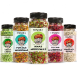 HARIBAS Mukhwas Suuh&uuml;gieenitooted PAKK 5 tk koos ohutu suuh&uuml;gieenitootega, Roheline Saunf 180G, Punjabi 200GM, Khas Chandan 180G, Gulab 200 Grammi ja Madra