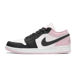 Jordan Air Jordan 1 Tindiroosa Nahk Polsterdus Kulumiskindel Madalkorpus Korvpallijalatsid Naiste Must Roosa 553560-614(Team858-) 40 white